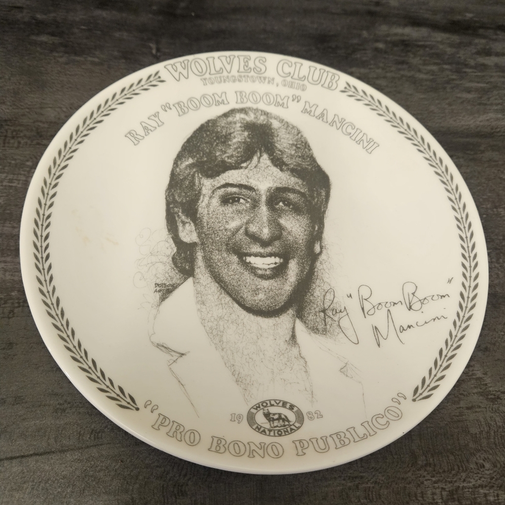 1982 Commemorative Plate ft American Former Pro Boxer Ray "Boom Boom" Mancini